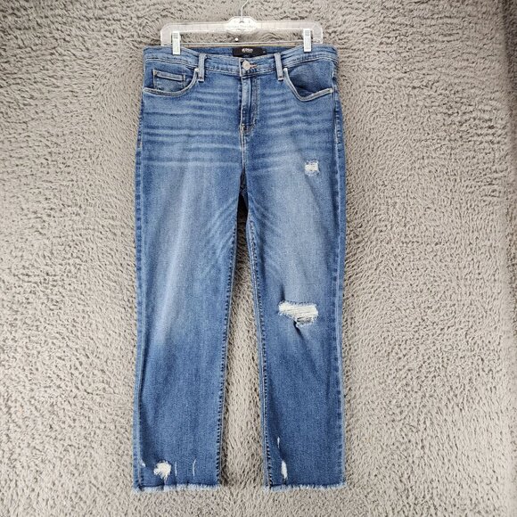 Hudson Jeans Womens 32 Blue Nico Stretch Mid Rise Crop *Read* - Picture 1 of 13